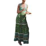 Women's Suspension Printed Dress Fashioned Lace-Back With Cake Dress