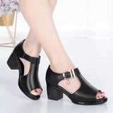 Sandals Women 2025 Summer New Roman Wind Fish Mouth Exposed Coarse Women's Shoes Middle-Year-Old Mother
