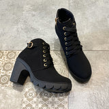 Round Head With Martin Boots French Retro And Ankle Short Boots Thick Background Anti-Slip Side Zipper Women's