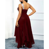 Lady One-shoulder Asymmetric Hem Fashion