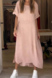 2025 Women's Summer Style Relaxed Casual Solid-Sleeved Cotton