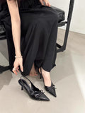 2025 New Fashion Bag Head Behind The Empty Pink Sweet Bow Small Square Head Not Tired Feet High-Heeled Sandals