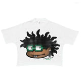 Original Sufu Ancient Animation Head Printed Graphics T-Shirt Y2k Blouse Street Oversized T-Shirt Gothic Animation Short Sleeves 211-1-Outfit