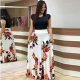Summer Digital Temperament Commute Multicolor Printing Round Neck Long Sleeve Short