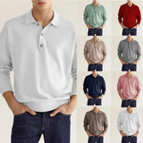 Wish Autumn Long-Sleeved V-Neck Button Men's Casual Polo