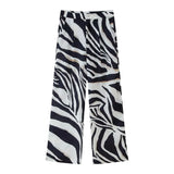 Women's Explosive Zebra-Shed Linen-Blend Vest Broad-Legged Casual
