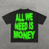 T-Shirt Y2K Hip-Hop Letter Retro Cross Graphic Print Oversized T-Shirt Men's Round Neck Cotton Short-Sleeved Shirt 211-0-Outfit