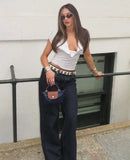 Spring And Summer New Hot Sale Straps A Variety Of Folding Wear And Tight Fashion T-Shirt