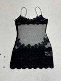 Women's Lace Lace Stitching Perspective Mesh Dress Sexy Woman Style Bag Hip Sling