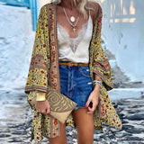 068 Spot Fashion Women's Wear Summer 2025 Thin Loose Bohemian Long Sleeve Print Medium Long