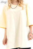Summer Solid T Shirt For Women Basic Oversized Tee Loose Tops Pink 2023 Femal T-shirts Oversize Women's T-shirt