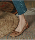Women's Shoes French Retro Sandals Women 2025 Summer New Leisure Square Head Breathable Bag Head Down Behind The