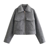 Spring And Autumn And Winter New Women's Beads Leather, The Short Loose Casual Hair Coat