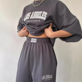 New Women's Casual Casual Commuting Print Short-Sleeved Trousers Two