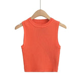 Summer New Top Sleeveless Short Knitted Vest Female