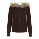 And Winter New Retro T-Necked Open Shirt Sweater Repair Hot Girl Warm Hair Hooded