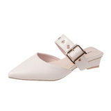 Bag Slippers Women Wear Social Tips Rivet Coarse And Muller Baotou Cool Drag Women Simple Fashion Single