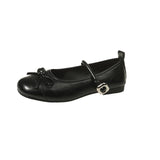 Bow Mary Jane Shoes Women 2025 Autumn New Korean Version Of The Square Head Down Buckle Single Shoes Commuter Flat