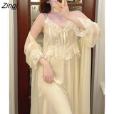 Vintage Lace Fairy Dress Women Ruffles Designer Casual Long Strap Dress Elegant Women's Dresses for Party 2022 Autumn