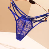 Crown Lace Thong Female Sense Fine Strips One-Line Transparent Hot Low-Rise Summer