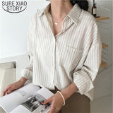 Spring Female Shirts Women Striped Shirts Office Lady Clothes Women Shirts Solid Casual Fashion Long Sleeves Blusas