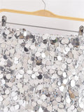 2023 Sequin Skirt Women Glitter Silver Short Skirt Woman Fashion High Waist Mini Summer Skirts Shiny Sexy Women's