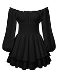 Jumpsuit Women's High-Grade Folds Shoulder Long Sleeves Leisure Super-Sleeves Super-Sleeves Of French