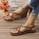 Temu Burst Flat Bottom Cool To Drag Roman Cross-Weaving Ladies