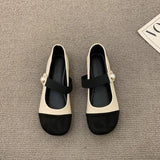 Fragrant Wind Square Single Shoes Evening Equal Pearl Loose Band Collage Mary Jane Fashion Women's Shoes Spring And Autumn High