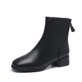 Size Through Low-Trace Short Boots Women's Head Thick And Fashion Zipper Leisure And Martin Boots Large