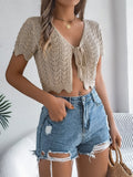 Summer T-Shirt With Hollow Short-Sleeved Knitted T-Shirt Holiday Umbils