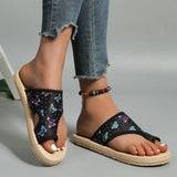 Zingj Size Slippers Female 2024 Summer Butterfly Print Set Toe Light Bubble Bottom Outside Wear Casual Beach Women's