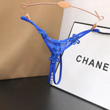 Transparent Open-File Hot Thong Trousers Lady Low-Rise Open-End T-Thong Trousers Hollow Ultra-Thin Mesh