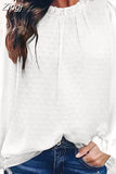 New Round Collar Long Sleeve Shirt Chiffon Blouse Fashion Clothing Autumn and Winter Casual Loose Clothes Blusas