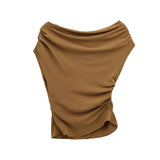 New Asymmetrical Shoulder Skinny Fashion Top