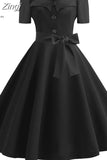 Polka Dot Dress Women Short Sleeve Robe Femme Vintage Dress Elegant Party Office Midi Rockabilly
