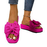 Summer New Thick-Soled Women's Sandals Women's Beach Shoes Large-Size Slippers To Learn Women's Bow Cool