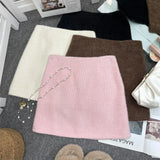 Shooting Pink Hair This Dress Girl Autumn And Winter High Waist A-Buffed Short Skirt Anti-Light One-Step Skirt