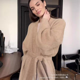 2025 New Long Imitation Sting Cardigan Women Hot Selling Lazy Wind Knitted Sweater With
