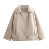 And Winter 2025 New Collar Fur One-Piece Skin Plus Velvet Warm Coat Women