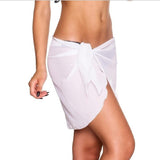 Summer Women's Short Skirt Print Beach Chiffon Silk Scarf Hanging Half-Dress