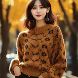 Goods Heavy Industry Caramel Color Thick Line Sweater 2025 New Lazy Loose Knitting Small Fragrant