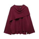 Short-Sleeved Scarf Short Knitted Coat ZA Fashion Temperament Autumn And Winter Women's