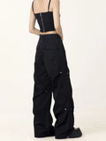 Zingj Cargo Pants Female 2024 Spring / Summer Design Sense Small Loose Versatile Straight Wide Leg Casual