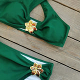 Solid Color Hanging Neck Strap Split Swimsuit Woman 2025 New Sexy