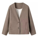 Women's Explosive Loose Double-Buttoned Long-Sleeved Pocket Jacket