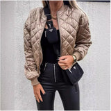 And Winter New Fashion Solid Color Short Zipper Jacket Cotton