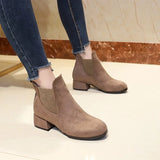 Boots Women's New Round Head Velvet Face Thick And Short Boots For 2025 Autumn And Winter Martin Boots Chelsea