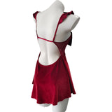 Pajamas Women Autumn And Winter 2025 New Velvet Splicing Mesh Bow Pyjab Skirt Pure Beauty Back Slings Aja