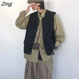 Woman Solid Button Pockets All-match Streetwear Japanese Style Harajuku Loose Design Simple Fashion Casual New Spring